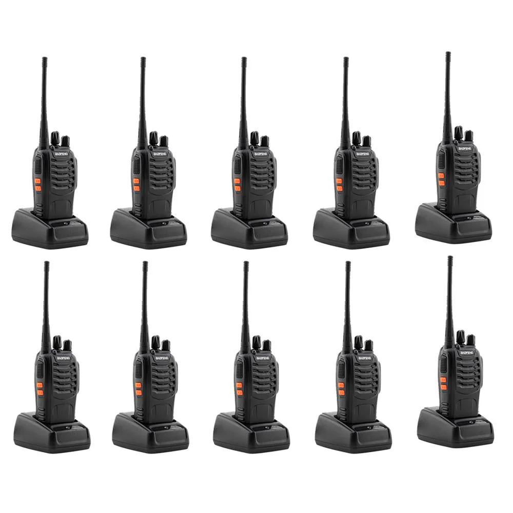 Baofeng 5W 10PCS BF-888S Walkie Talkies Handheld Two Way Radios Battery and Charger 2-4 KM