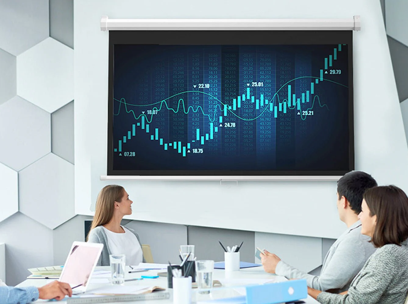 Crony Projection Wall  Screen 100 Inch 4:3 Anti-Light With  projector screen by manual Screen - Image 5