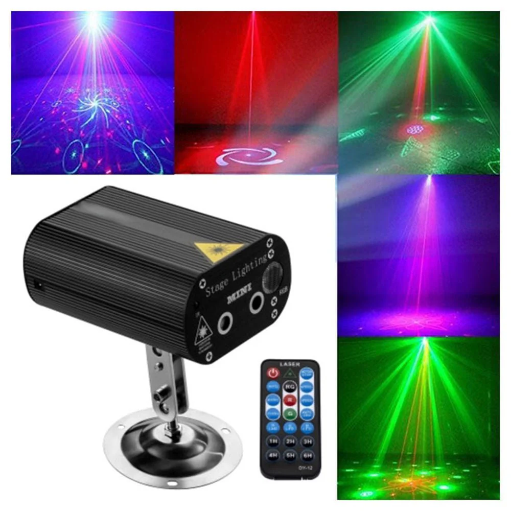 CRONY 12 patterned double holes Laser stage light Quality remote control mini stage light ,RGB laser stage light for party - Image 3