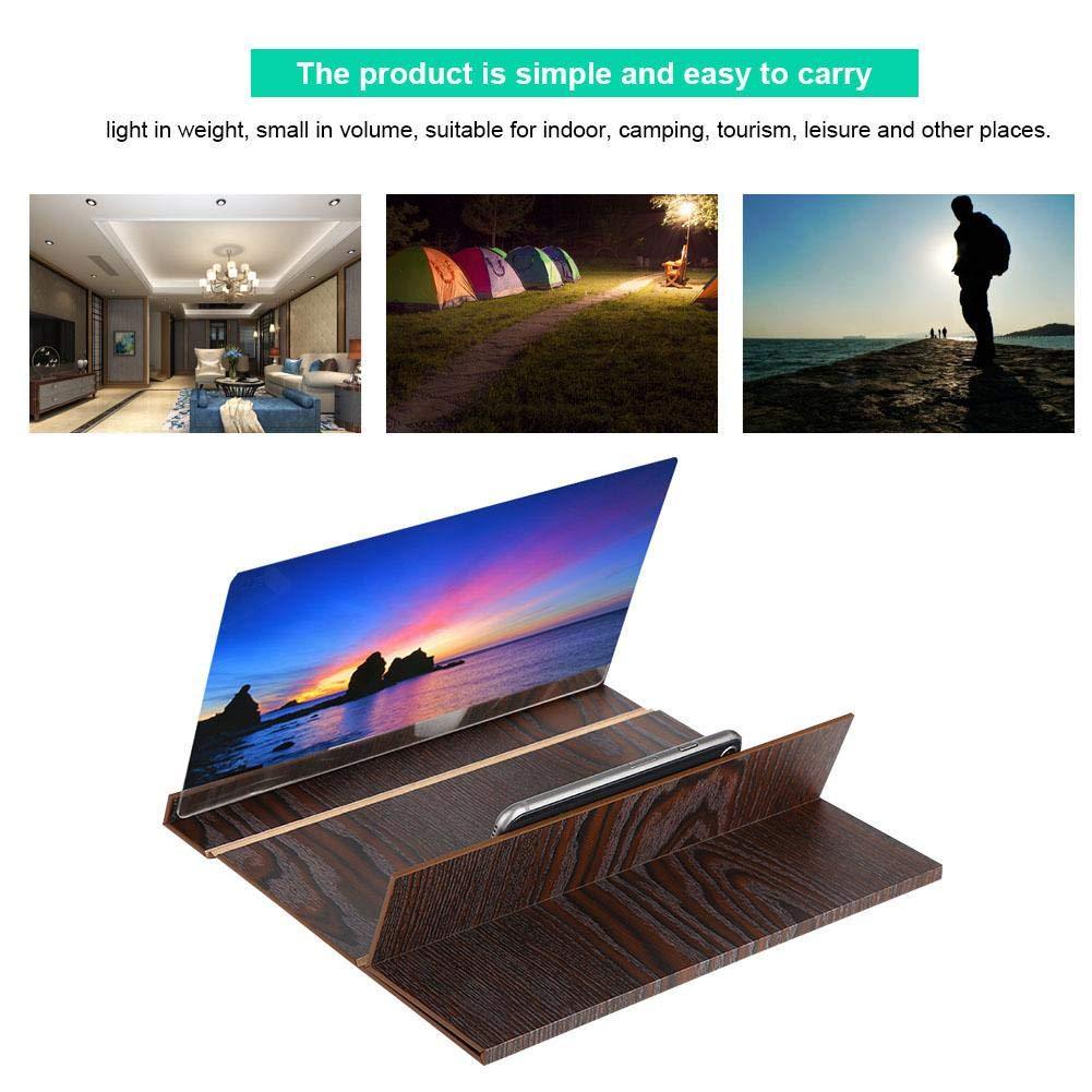 Crony 12 Inch Screen Magnifier Smartphone Magnifying Glass, Cell Phone 3D HD Movie Video Projector Amplifier with Foldable Holder Stand - Image 8
