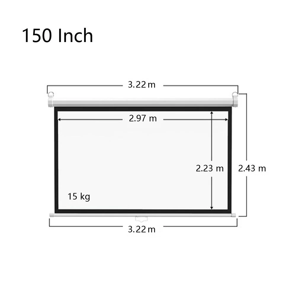 CRONY 150 Inch 4:3 Anti-Light Projection Screen Widescreen Projector Manual Pull Down Projection Screen - Image 8
