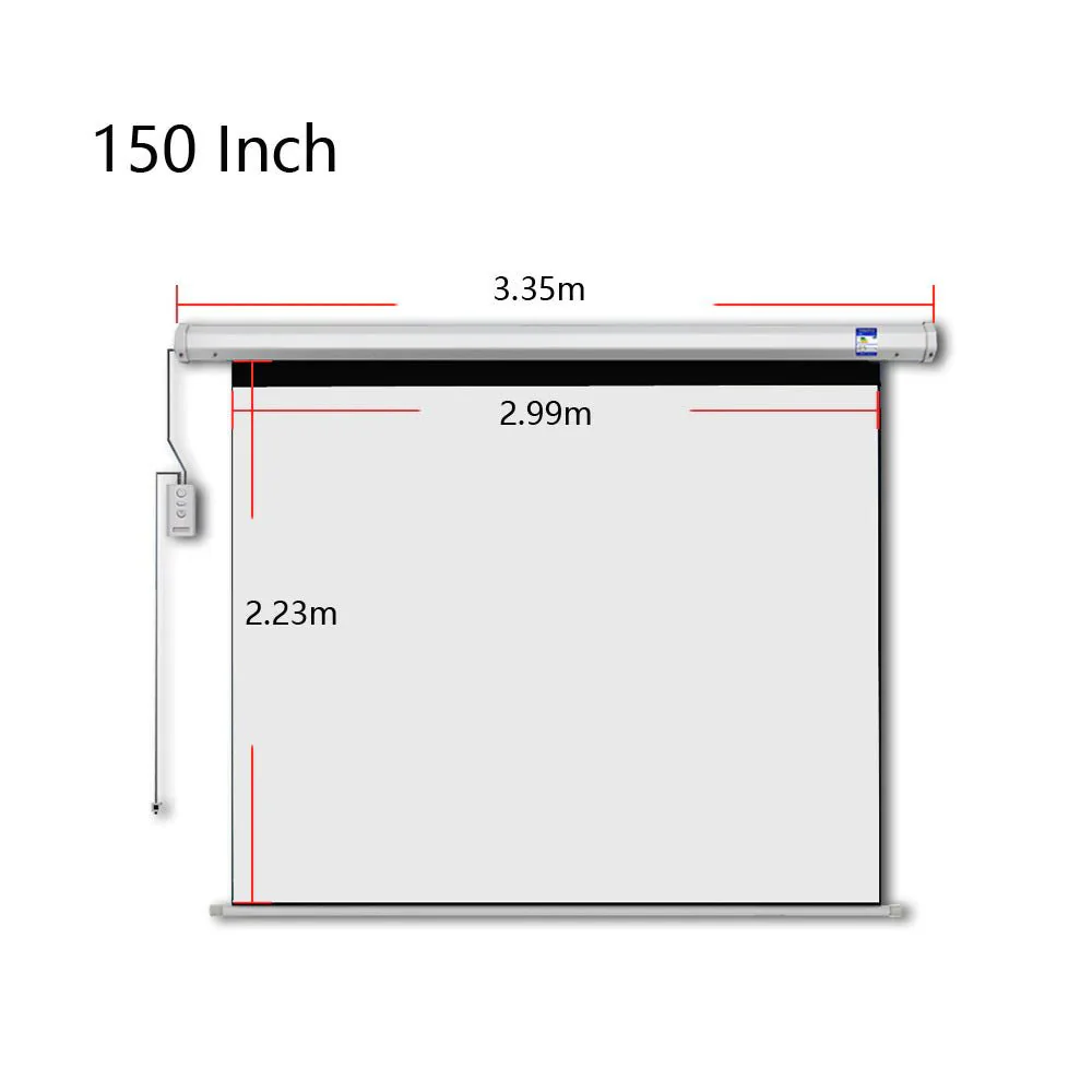 CRONY 150 Inch 4:3 Projection Screen Home Automatic Lifting  HD Projection Screen Wall Hanging Screen Electric Remote Control Projection Screen - Image 2