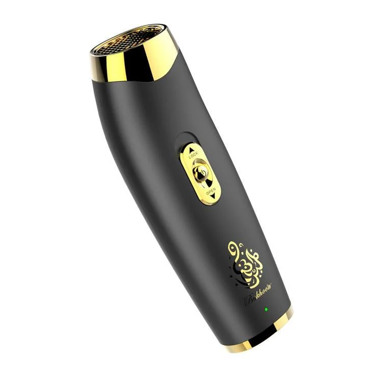 B11 upright hand-held Bukhoor Aromatherapy Portable Arabic Electric Bakhoor Incense Burner | Black+Golden - Image 14