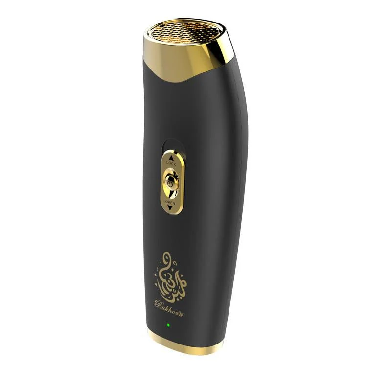 B11 upright hand-held Bukhoor Aromatherapy Portable Arabic Electric Bakhoor Incense Burner | Black+Golden - Image 3