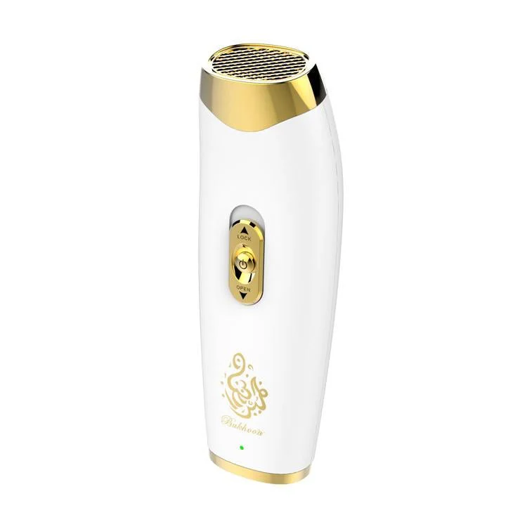 B11 upright hand-held Bukhoor  Aromatherapy Portable Arabic Electric Bakhoor Incense Burner | White+Golden - Image 10