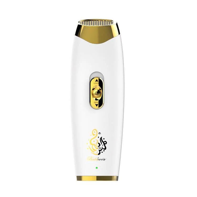 B11 upright hand-held Bukhoor  Aromatherapy Portable Arabic Electric Bakhoor Incense Burner | White+Golden - Image 2