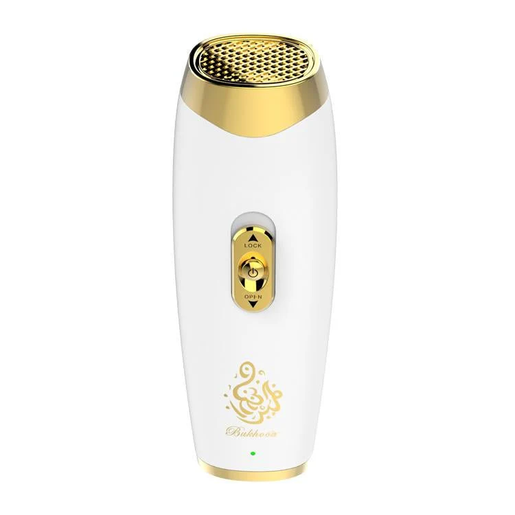 B11 upright hand-held Bukhoor  Aromatherapy Portable Arabic Electric Bakhoor Incense Burner | White+Golden - Image 4