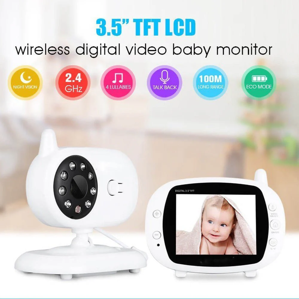 3.5inch TFT LCD Baby Monitor Wireless TFT LCD Video with Night Vision - Image 3