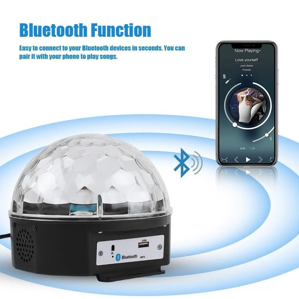 3C magic ball with BT music Party Light With Bluetooth Crystal Disco Ball Multicolour - Image 8