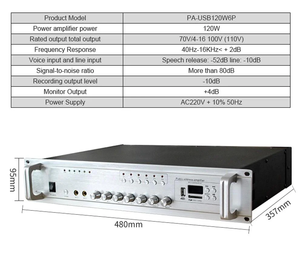 CRONY USB-60W Public Address System  Broadcast Amplifier Host - Image 7