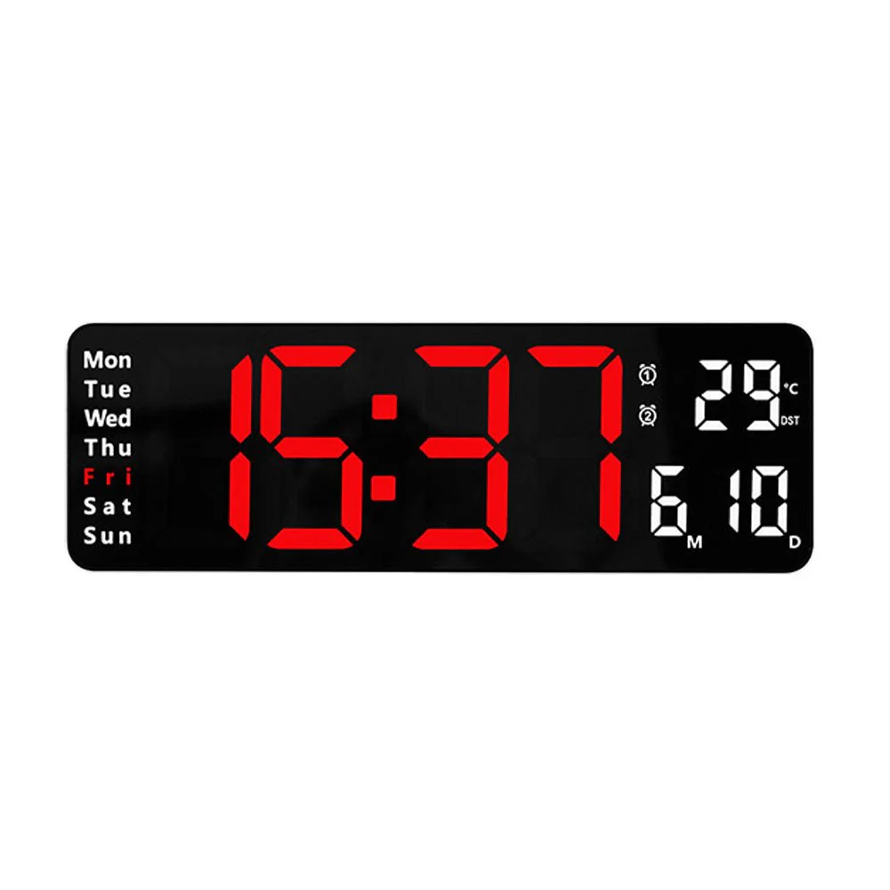 6629 Electronic Clock LED Alarm clock Remote Control Digital Electronic Wall Clock Display Temperature week and calendar