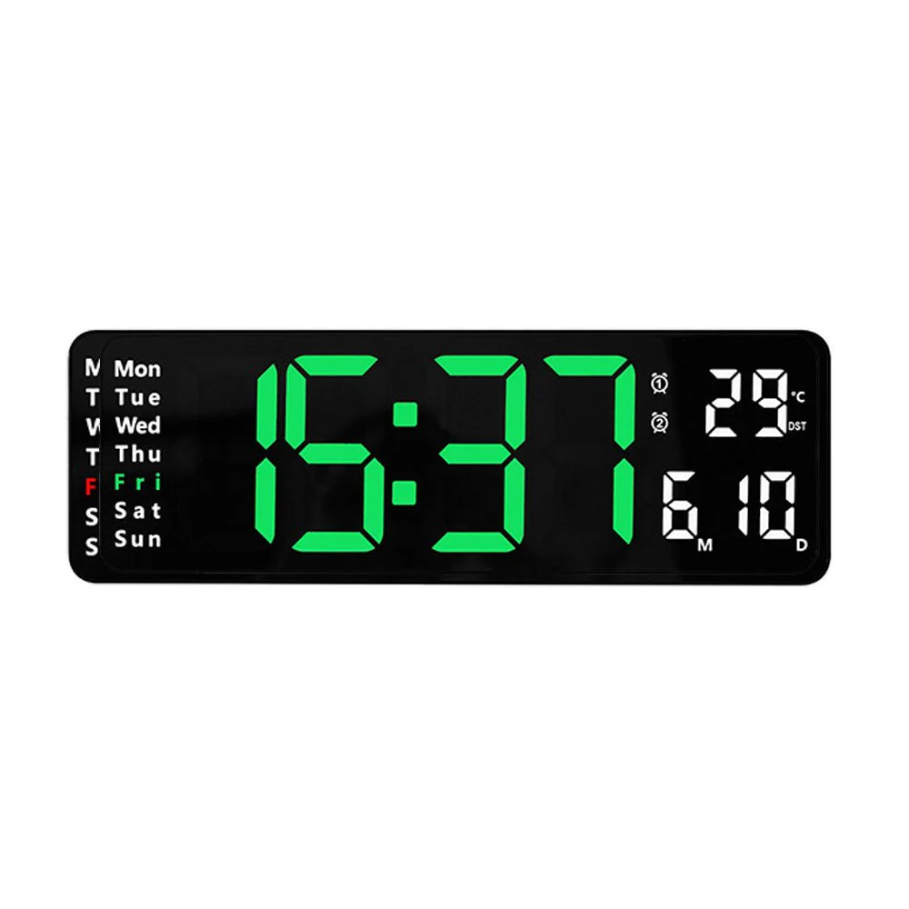 6629 Electronic Clock LED Alarm clock Remote Control Digital Electronic Wall Clock Display Temperature week and calendar - Image 2