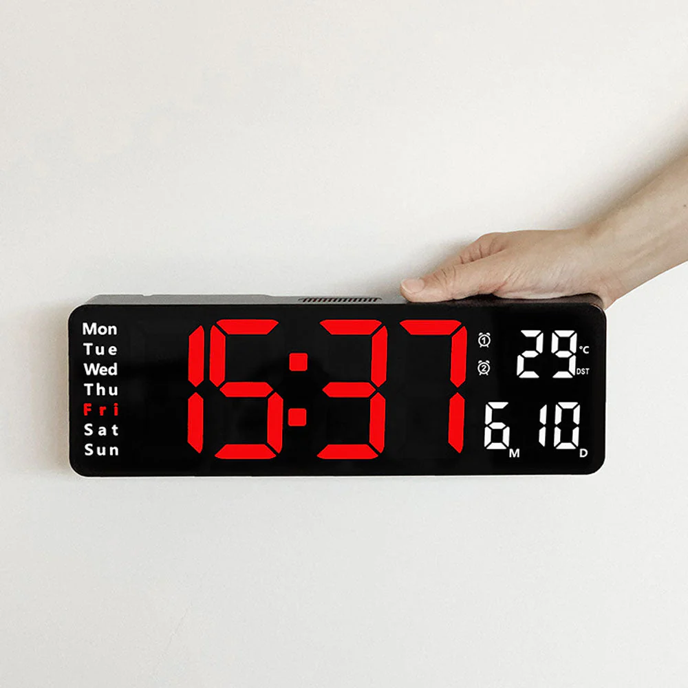 6629 Electronic Clock LED Alarm clock Remote Control Digital Electronic Wall Clock Display Temperature week and calendar - Image 4