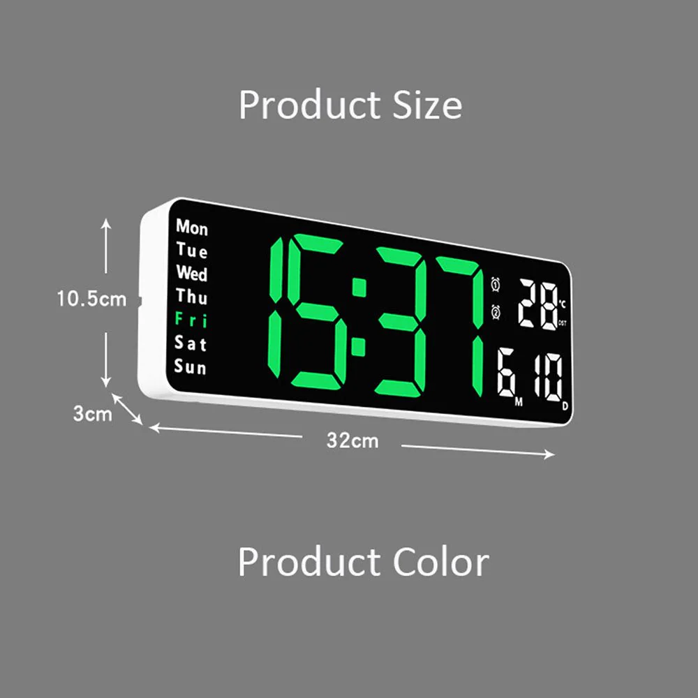 6629 Electronic Clock LED Alarm clock Remote Control Digital Electronic Wall Clock Display Temperature week and calendar - Image 5