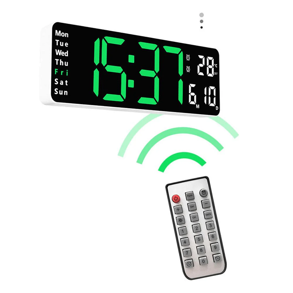 6629 Electronic Clock LED Alarm clock Remote Control Digital Electronic Wall Clock Display Temperature week and calendar - Image 8