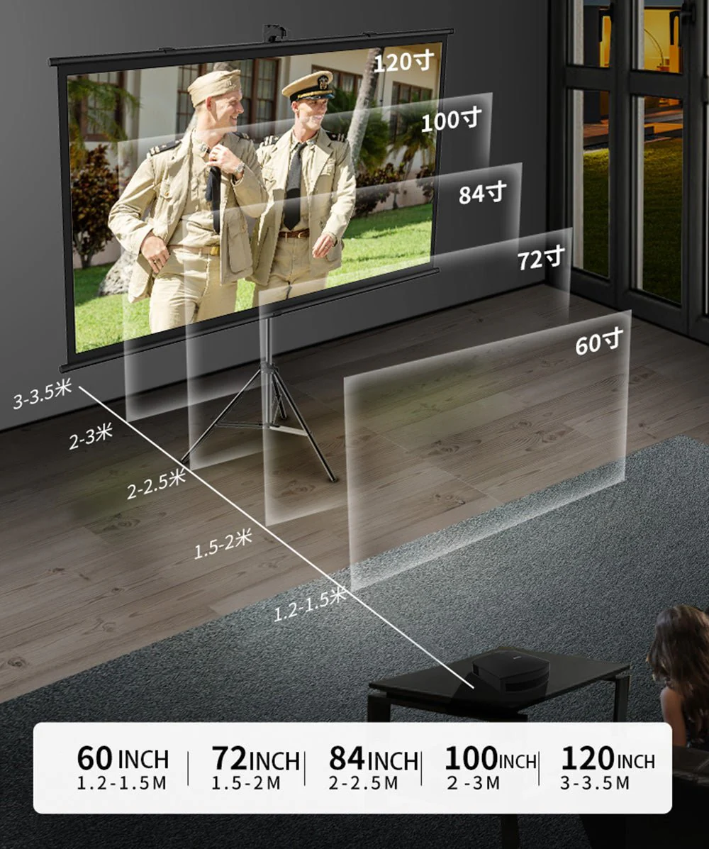CRONY 72“projector screen with stand Portable Foldable Projection Movie Screen Fabric - Image 10