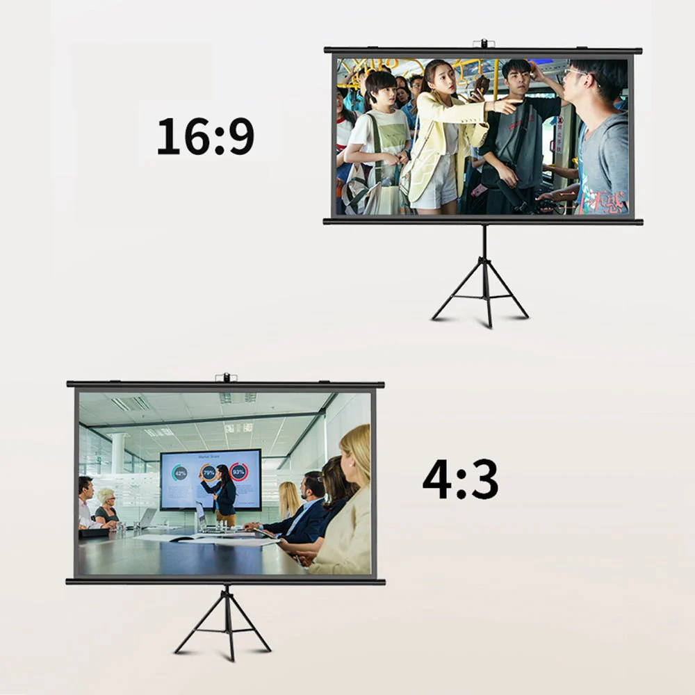 CRONY 72“projector screen with stand Portable Foldable Projection Movie Screen Fabric - Image 11