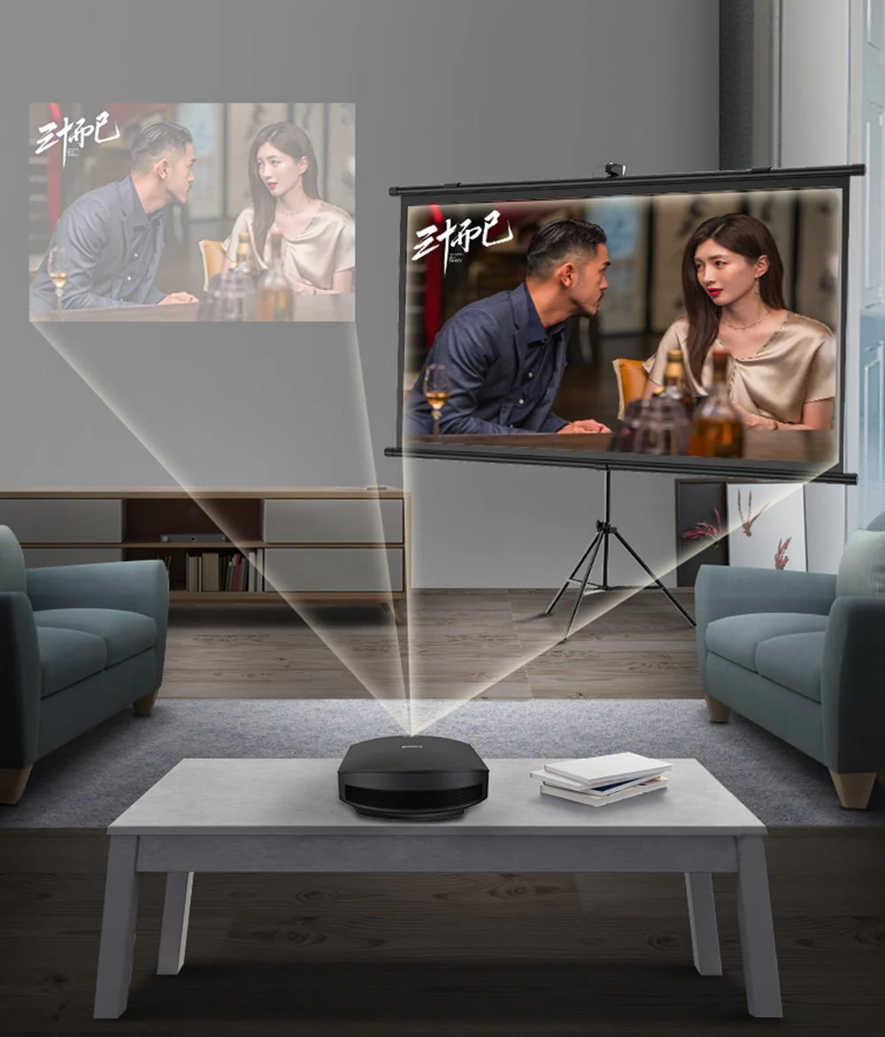 CRONY 72“projector screen with stand Portable Foldable Projection Movie Screen Fabric - Image 4