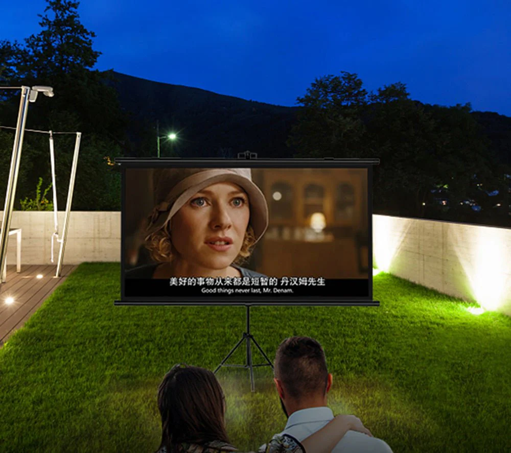 CRONY 72“projector screen with stand Portable Foldable Projection Movie Screen Fabric - Image 5