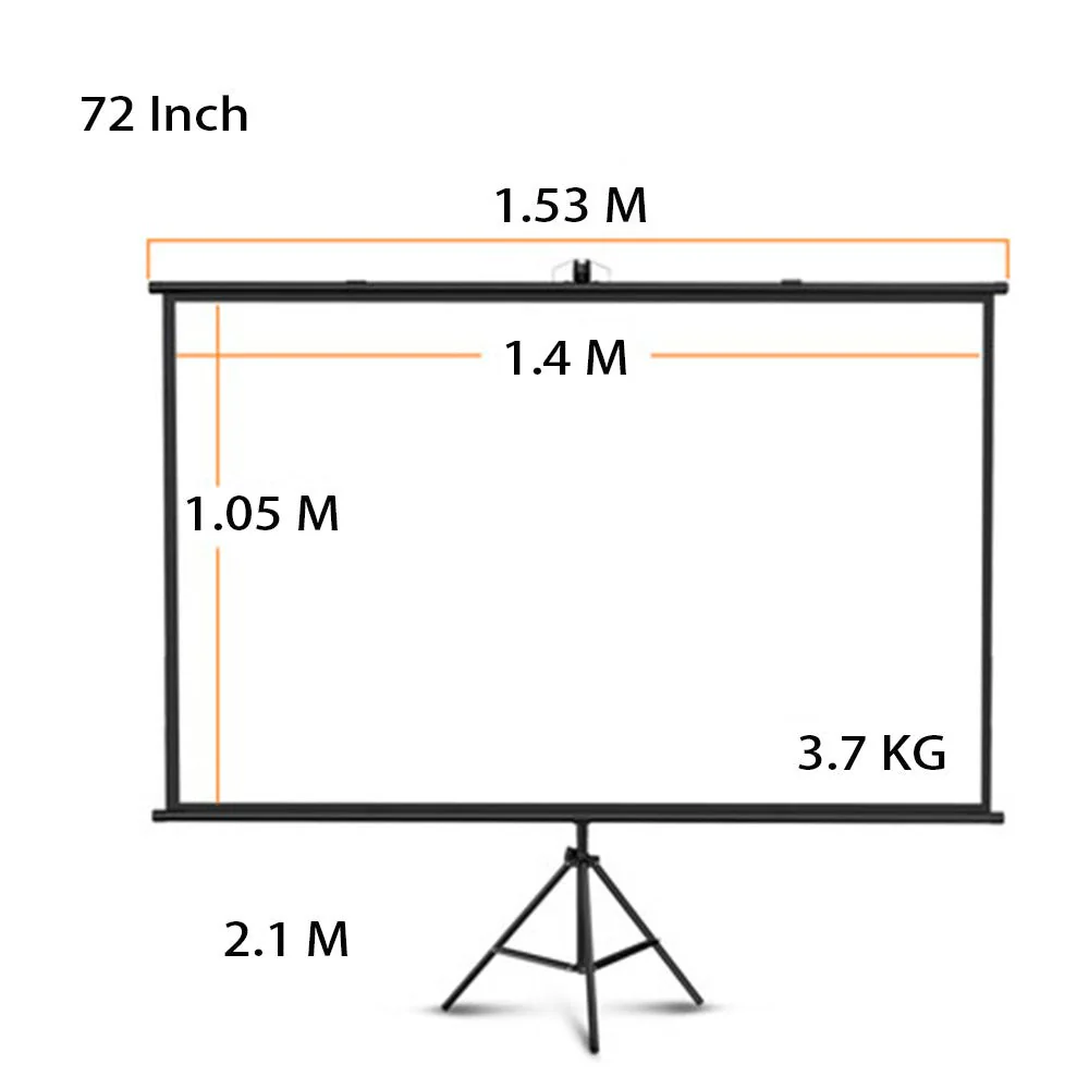 CRONY 72“projector screen with stand Portable Foldable Projection Movie Screen Fabric - Image 6
