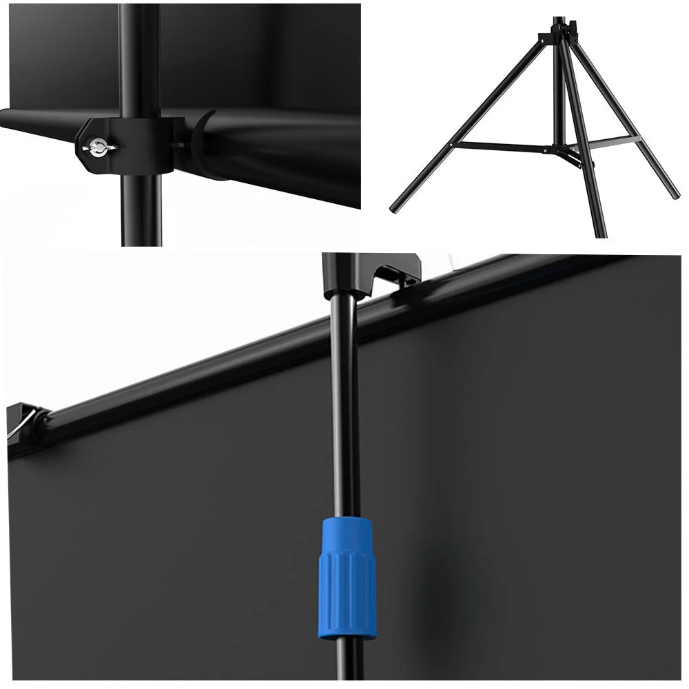 CRONY 72“projector screen with stand Portable Foldable Projection Movie Screen Fabric - Image 7