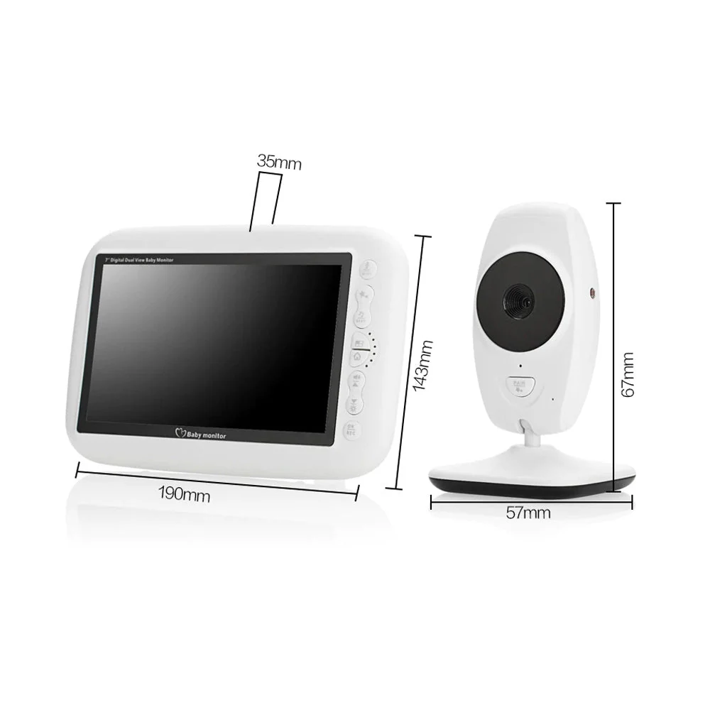 7inch TFT LCD Baby Monitor Infrared Night Vision IR LED Temperature Detection Two Way Talk Baby Camera - Image 2