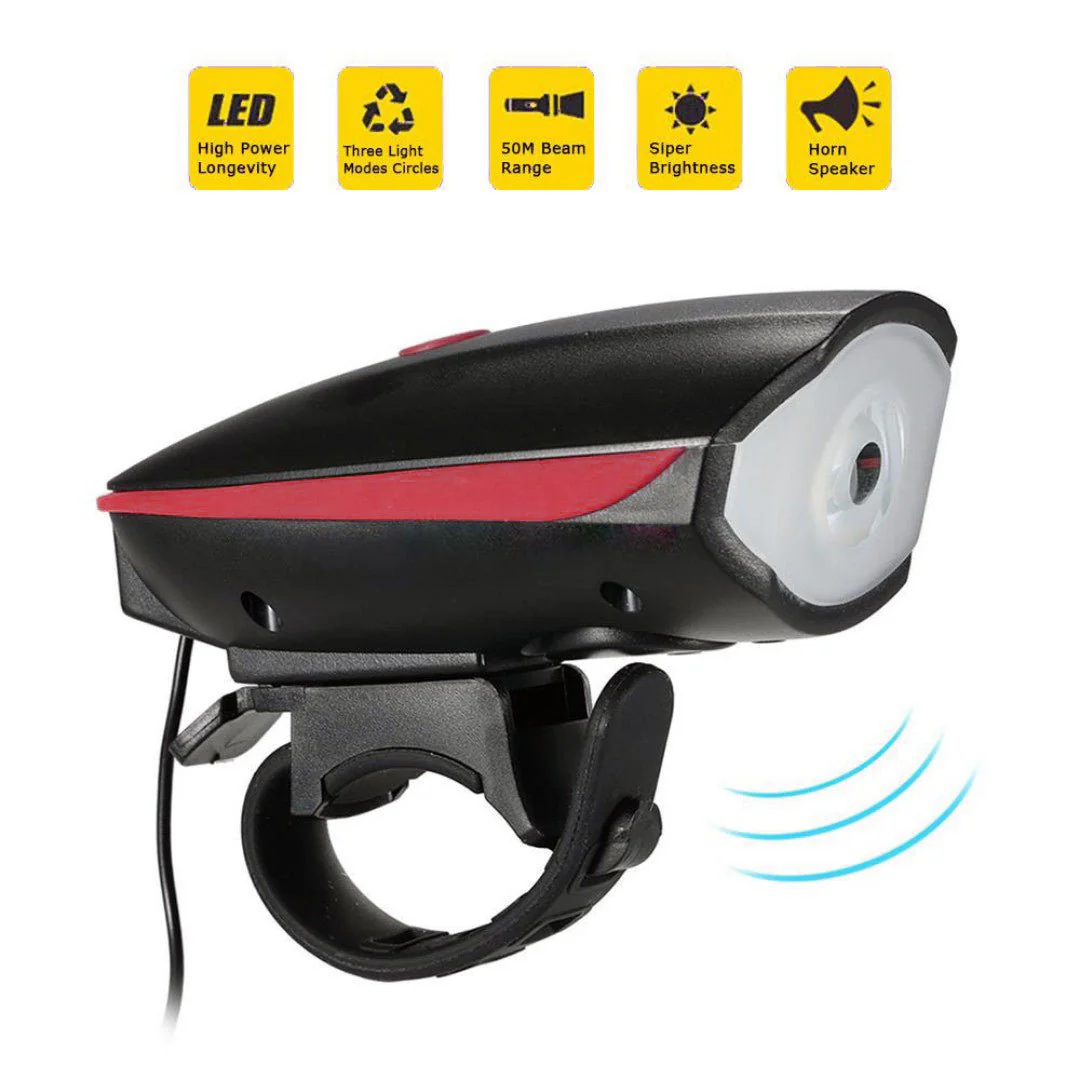 CRONY Accessories Scooter lamp + horn Bicycle e-Scooter LED Head Light Super Horn Electronic Bell Lamp Water Resistant - Image 5