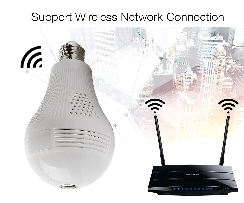 CRONY B13-I-V2 Wi-Fi Globe Panoramic 960p Wireless Panoramic Ip 3d Vr Camera Wifi Bulb Light Fisheye Surveillance - Image 11