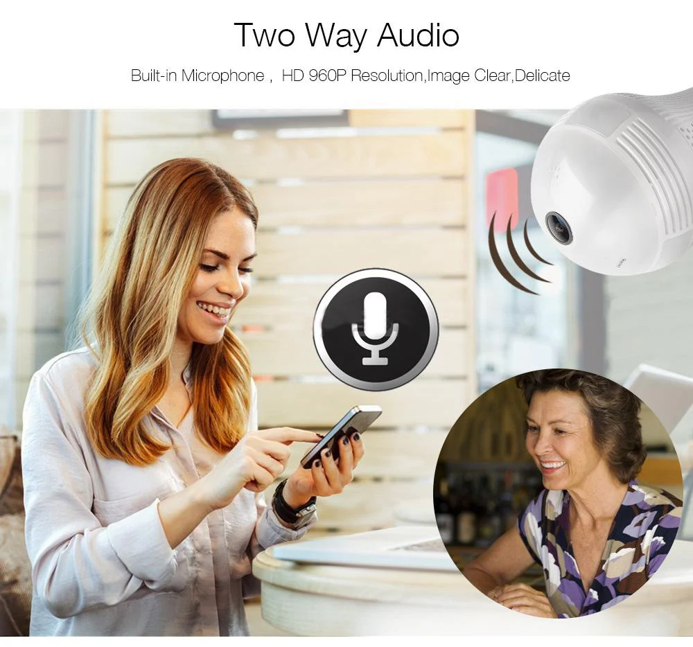 CRONY B13-I-V2 Wi-Fi Globe Panoramic 960p Wireless Panoramic Ip 3d Vr Camera Wifi Bulb Light Fisheye Surveillance - Image 8