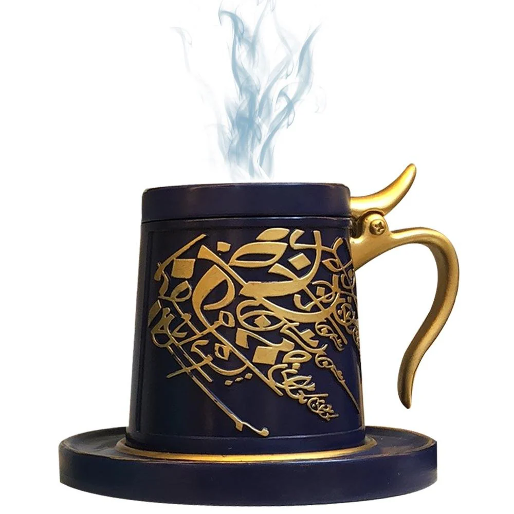 Bakhoor Big teacup Bukhoor Dukhoon Portable Incense Burner-green - Image 10