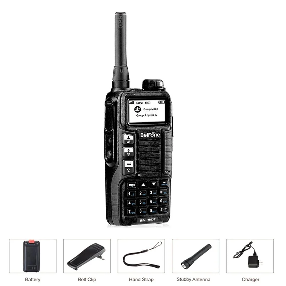 Belfone BF-CM632 public network walkie-talkie two way radio gsm transceiver gps 1000 KM -Black - Image 2