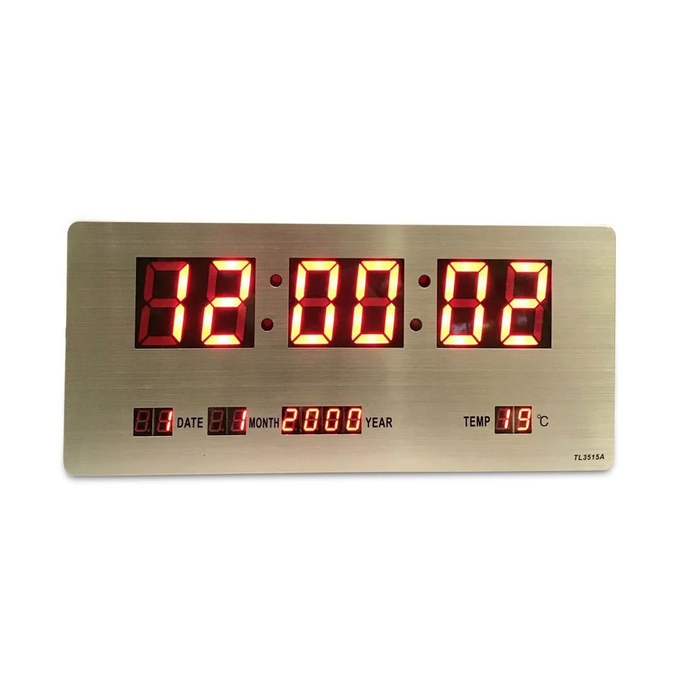 CRONY TL-3515A clock Checkmate Bishop Mains Led Calendar Temp Wall Or Desk Clock, 36cm - Image 3