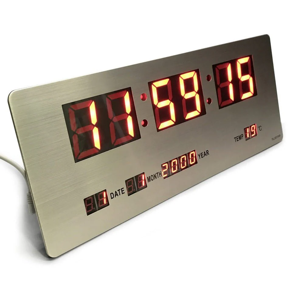 CRONY TL-3515A clock Checkmate Bishop Mains Led Calendar Temp Wall Or Desk Clock, 36cm - Image 4