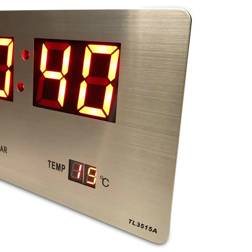 CRONY TL-3515A clock Checkmate Bishop Mains Led Calendar Temp Wall Or Desk Clock, 36cm - Image 5