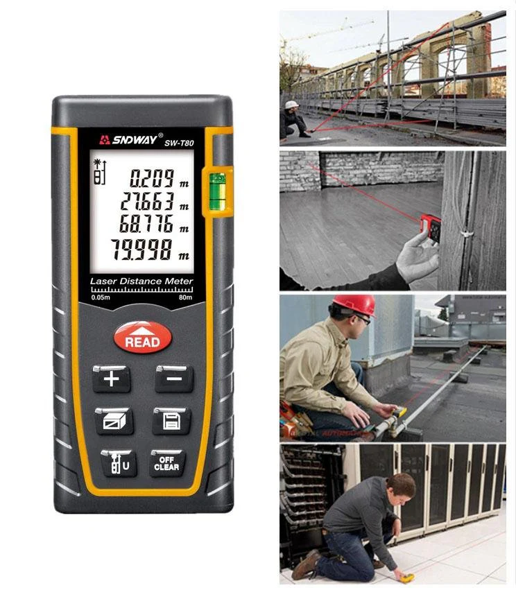 T80 Digital Laser Rangefinder 80M Distance Meter Tape Measure Area Volume - Image 2