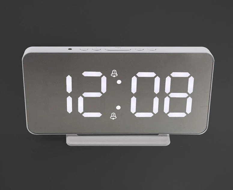 CRONY 0S-002 LED Clock Digital Clock Student Makeup Mirror Smart Electronic Bedside Alarm Clock Watch Calendar - Image 12