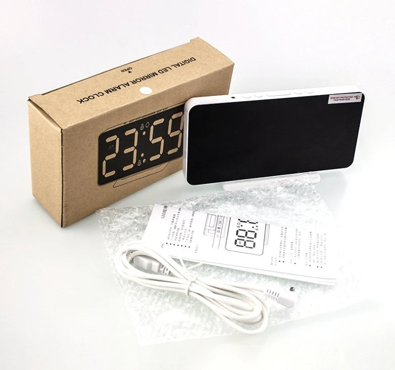 CRONY 0S-002 LED Clock Digital Clock Student Makeup Mirror Smart Electronic Bedside Alarm Clock Watch Calendar - Image 15