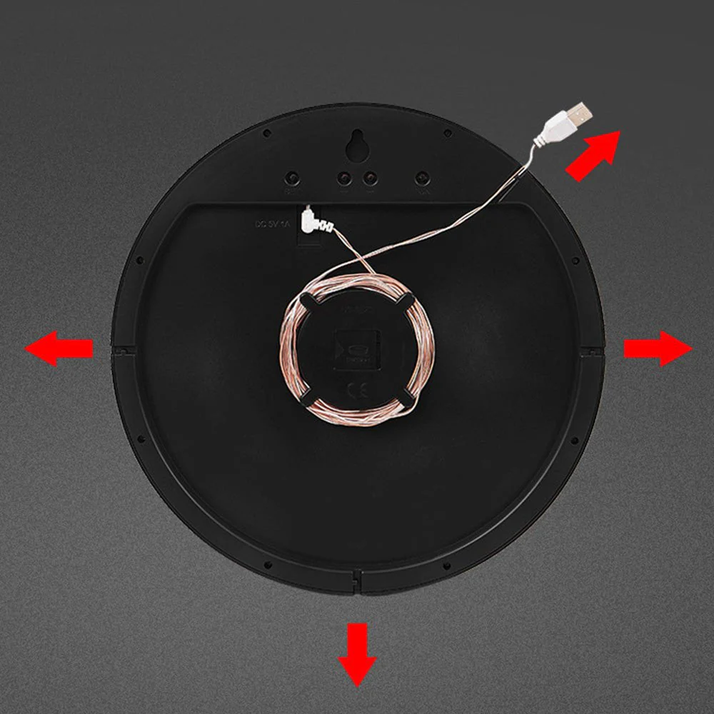 CRONY 6620 Wall clock 12 Inch LED Large Number Digital Wall Clock Temperature And Humidity Electronic Clock - Image 7