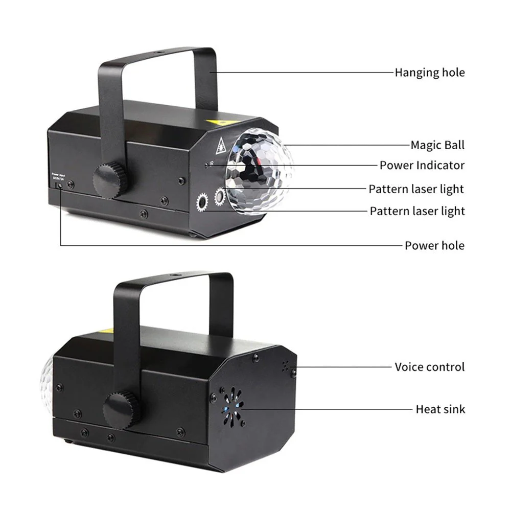 CRONY 16 patterns led laser magic ball light RGB DJ Disco projector with remote control indoor party laser light - Image 3