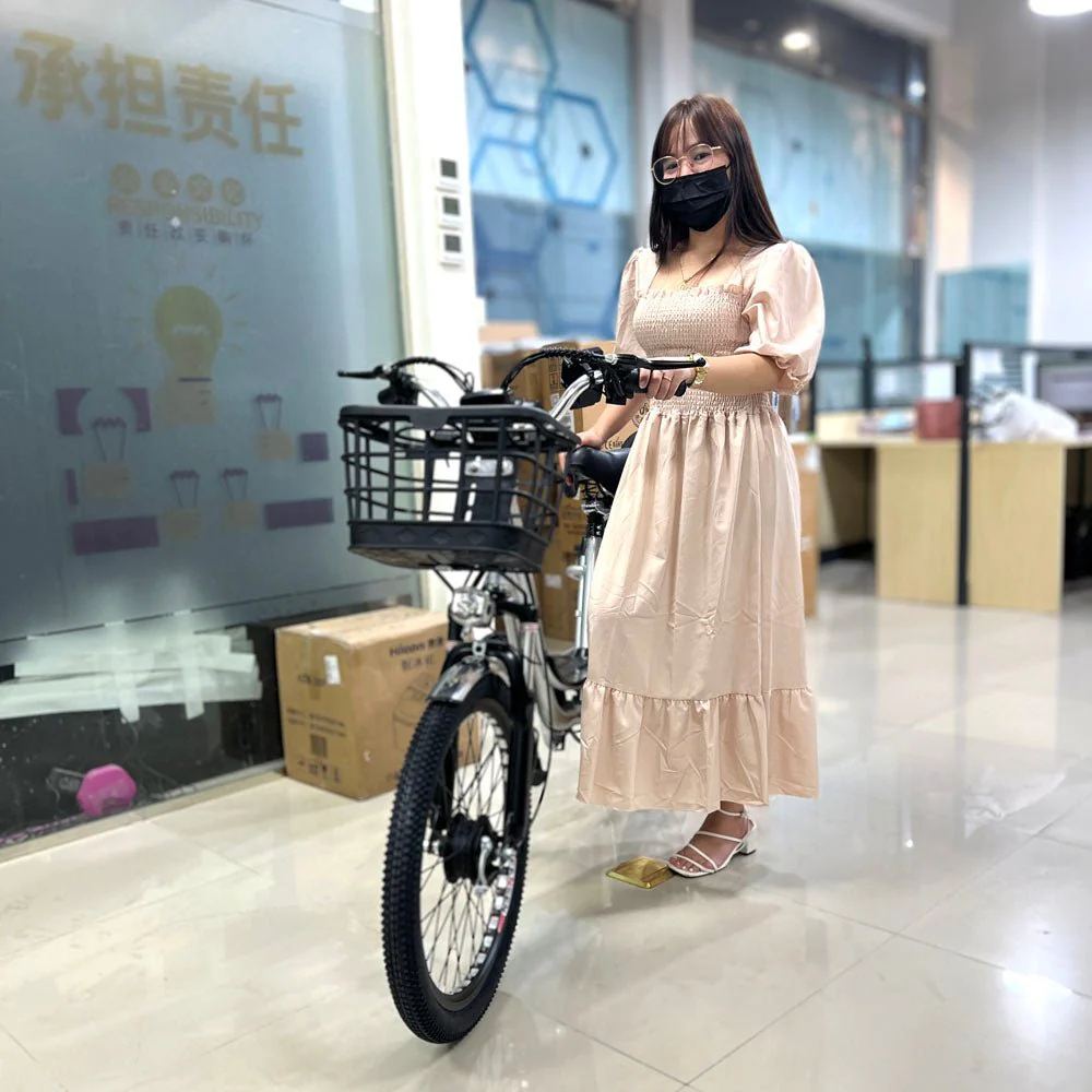 CRONY 20 Inch Ilan Princess Electric Car 350w 48v mid drive city electric bike removable lithium battery bicycle - Image 6