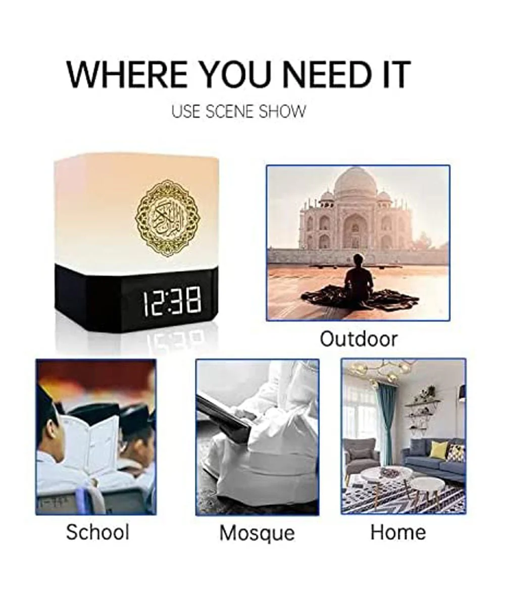 CRONY 229 TOUCH LAMP QUR'AN SPEAKER Quran Speaker Cube Touch Lamp Azan Clock JO 303 - Image 6