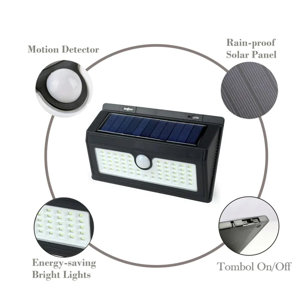 CRONY 2638A SH-52ALED Solar Powered LED Wall Light Solar Powered Solar Cell COB Wall Lamp - Image 2