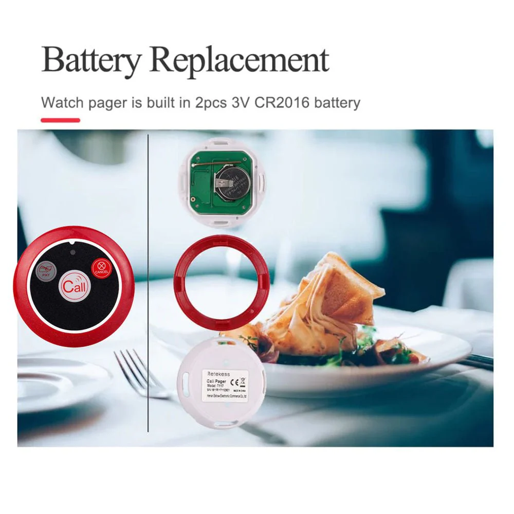 CRONY 3 Key Wireless Calling System Wireless Pager Calling System Restaurant Guest Paging System - Image 3