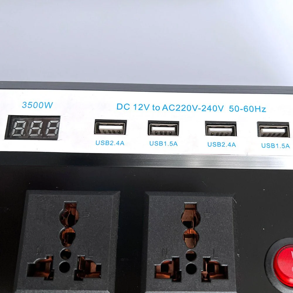 CRONY 3500W Inverter with Display Screen 12V 24V 48V DC 50Hz 60Hz Power Inverter Pure Sine Wave Inverter With 4 USB charging port - Image 2