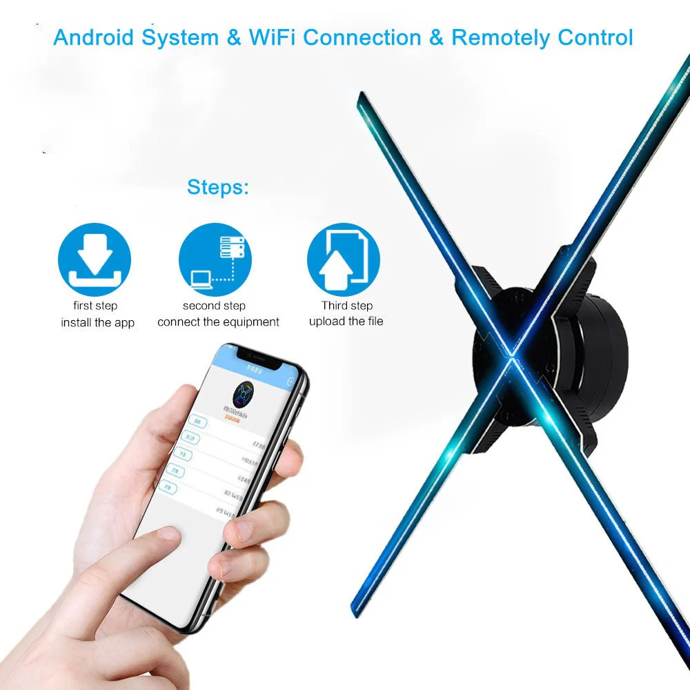 CRONY 3D Hologram Advertising 65cm Fan Screen with Stitching WiFi APP Control 3D holographic Fan 3D Advertising LED display Can be combined - Image 10