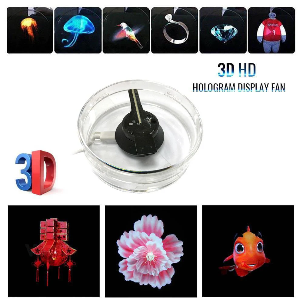 CRONY 3D Mini Hologram Advertising Fan Screen With protection cover - Image 3