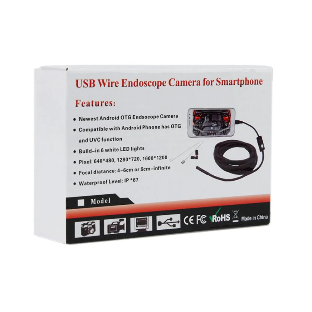 CRONY 5M USB Wire Endoscope Camera Waterproof USB Endoscope Inspection Camera for Parts Length 5m Lens Diameter: 9mm | Black - Image 3
