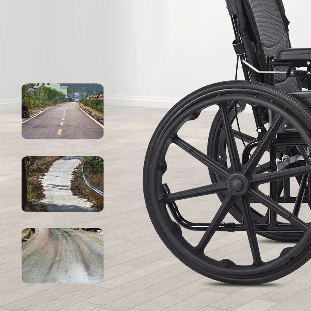CRONY 6012-20 Hand-pushed Collapsible wheelchair With toilet Convenient four-brake folding Wheelchairs - Image 11