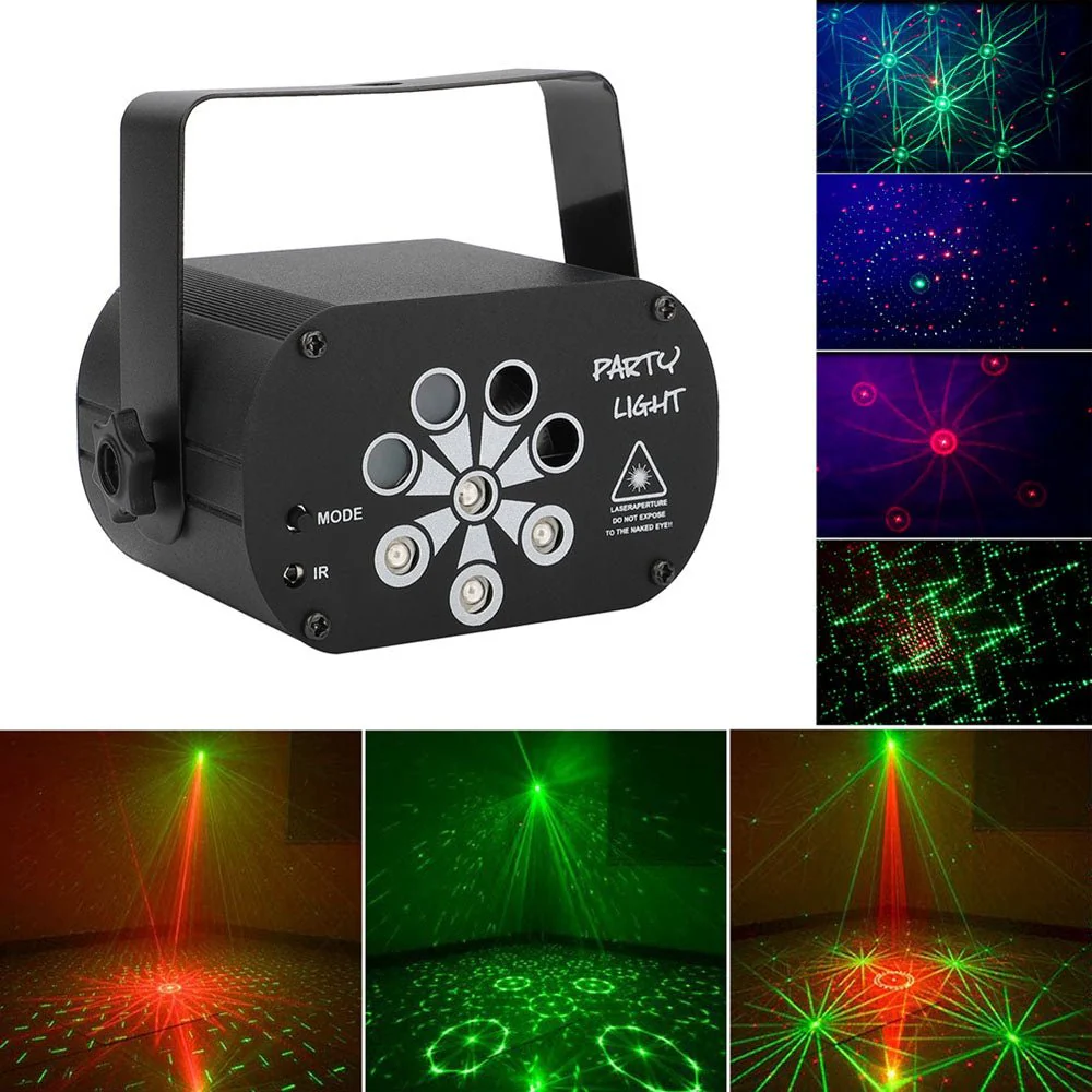 CRONY 8 holes red/green laser with RGB +UV LED light LED Stage Effect Lighting with Remote Controller - Image 5