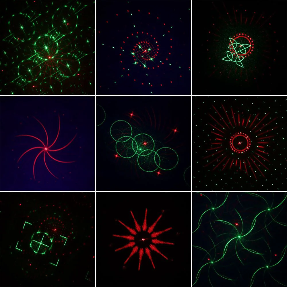 CRONY 8 holes red/green laser with RGB +UV LED light LED Stage Effect Lighting with Remote Controller - Image 9